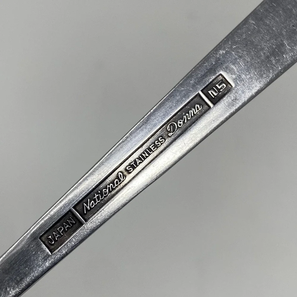 National Spoon Silver Donna Pattern Floral Stainless Japan